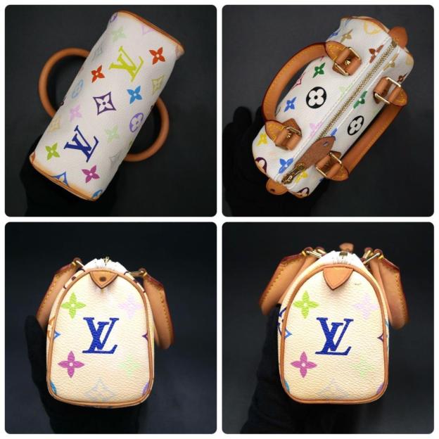  Louis Vuitton Multicolor Mini Speedy Handbag/Shoulder Bag white