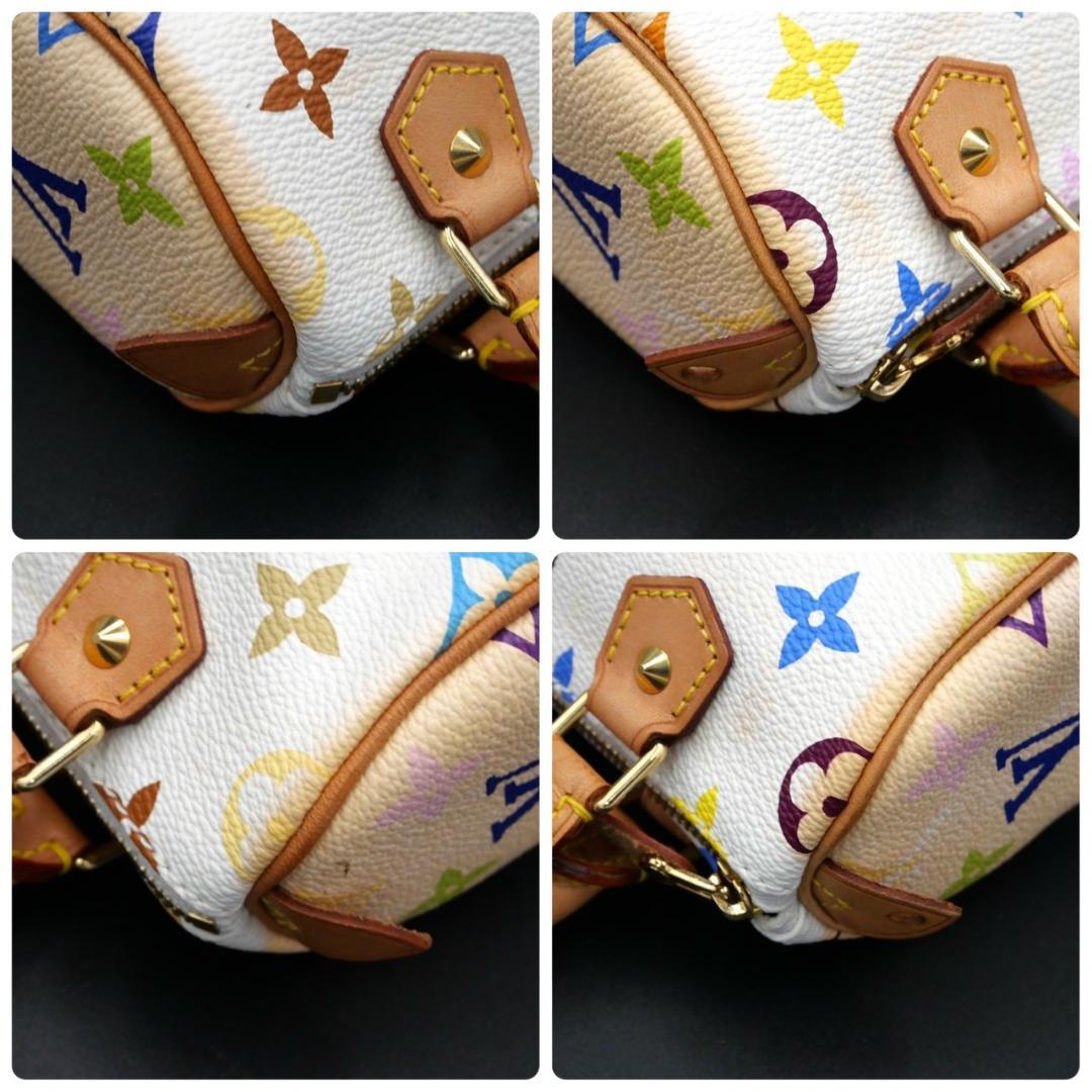  Louis Vuitton Multicolor Mini Speedy Handbag/Shoulder Bag white