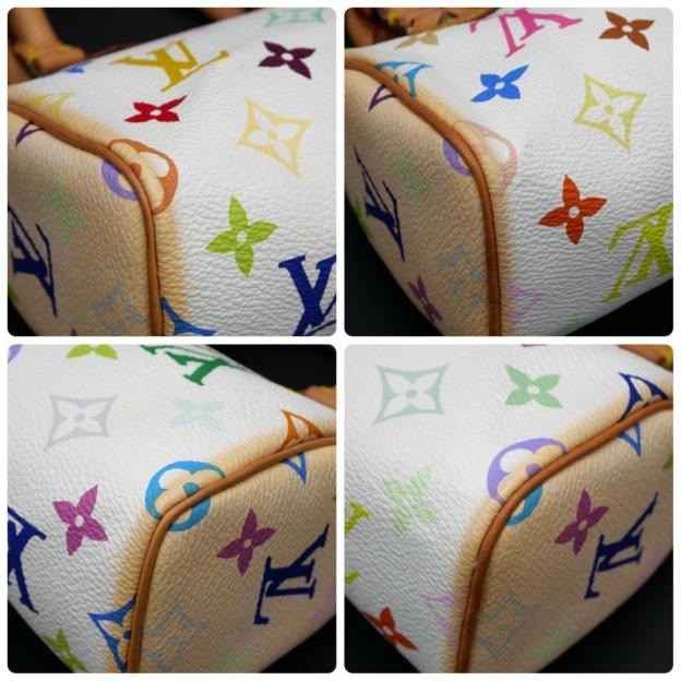  Louis Vuitton Multicolor Mini Speedy Handbag/Shoulder Bag white