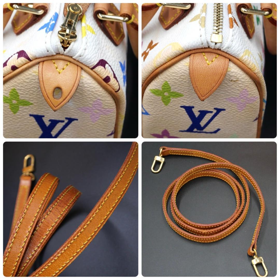  Louis Vuitton Multicolor Mini Speedy Handbag/Shoulder Bag white