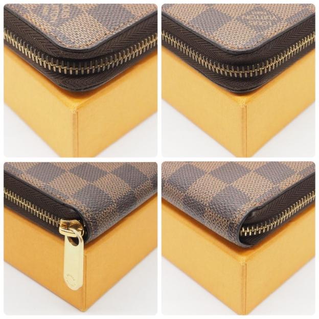 Louis Vuitton Damier Ebene Zippy Wallet Long Wallet Brown Classic