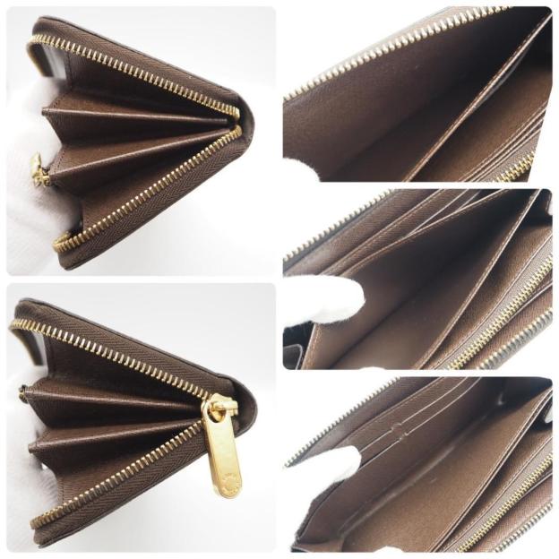 Louis Vuitton Damier Ebene Zippy Wallet Long Wallet Brown Classic
