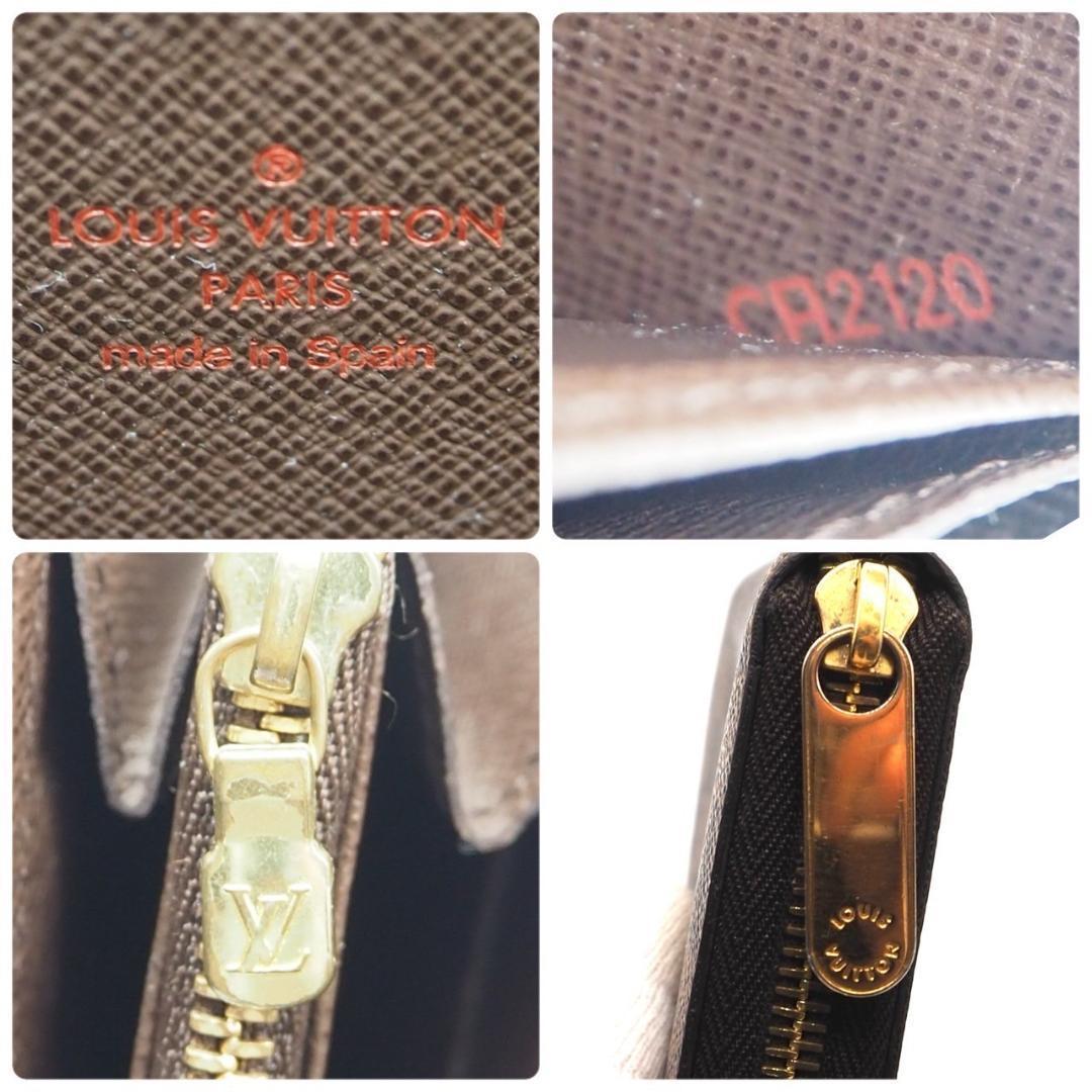 Louis Vuitton Damier Ebene Zippy Wallet Long Wallet Brown Classic