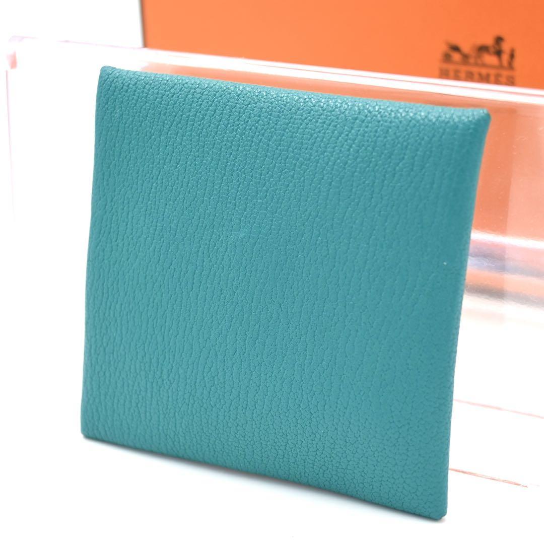 HERMES Bastia Coin Purse Wallet Chevre Mysol Green