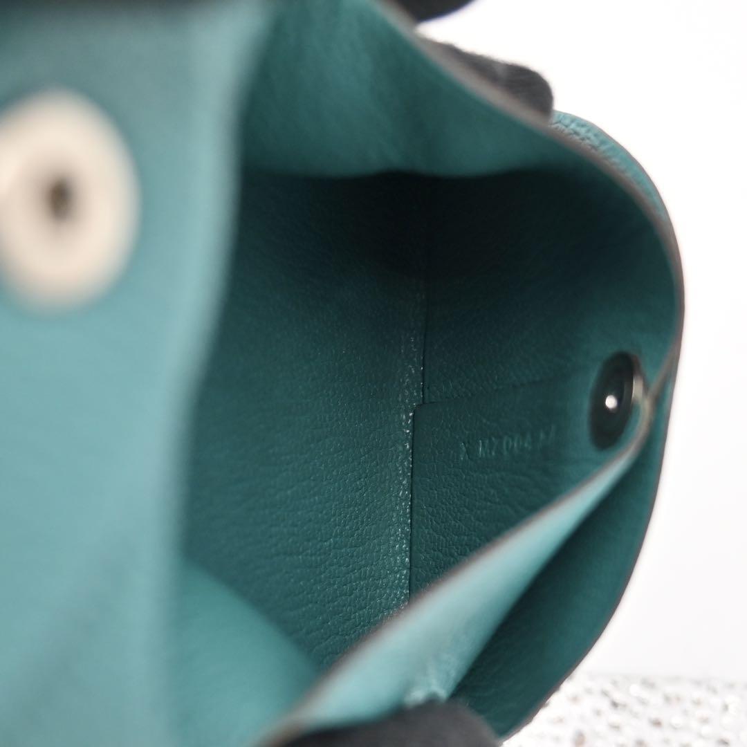 HERMES Bastia Coin Purse Wallet Chevre Mysol Green