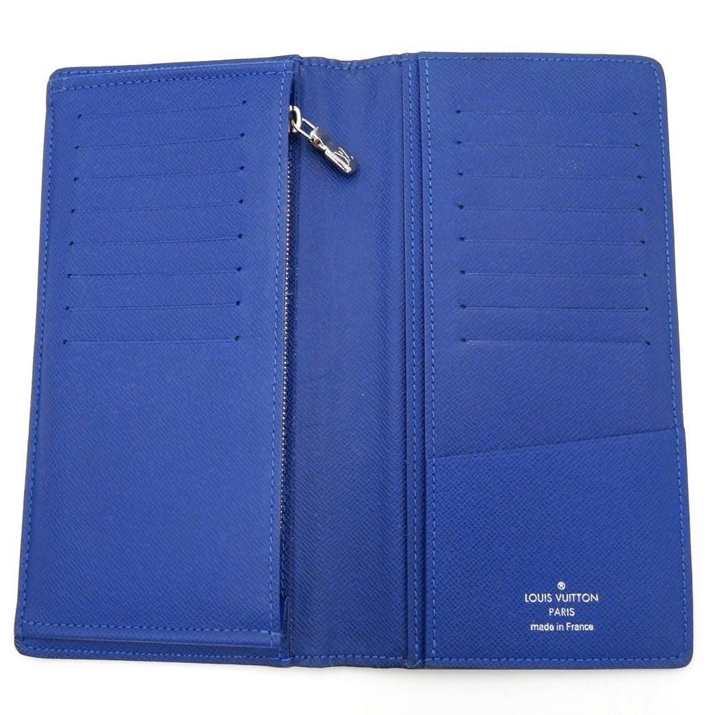 Louis Vuitton Portefeuille Taiga Rama Brazza Blue Long Wallet in Cobalt