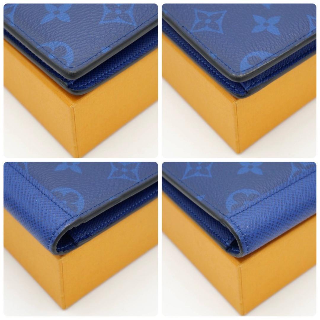 Louis Vuitton Portefeuille Taiga Rama Brazza Blue Long Wallet in Cobalt