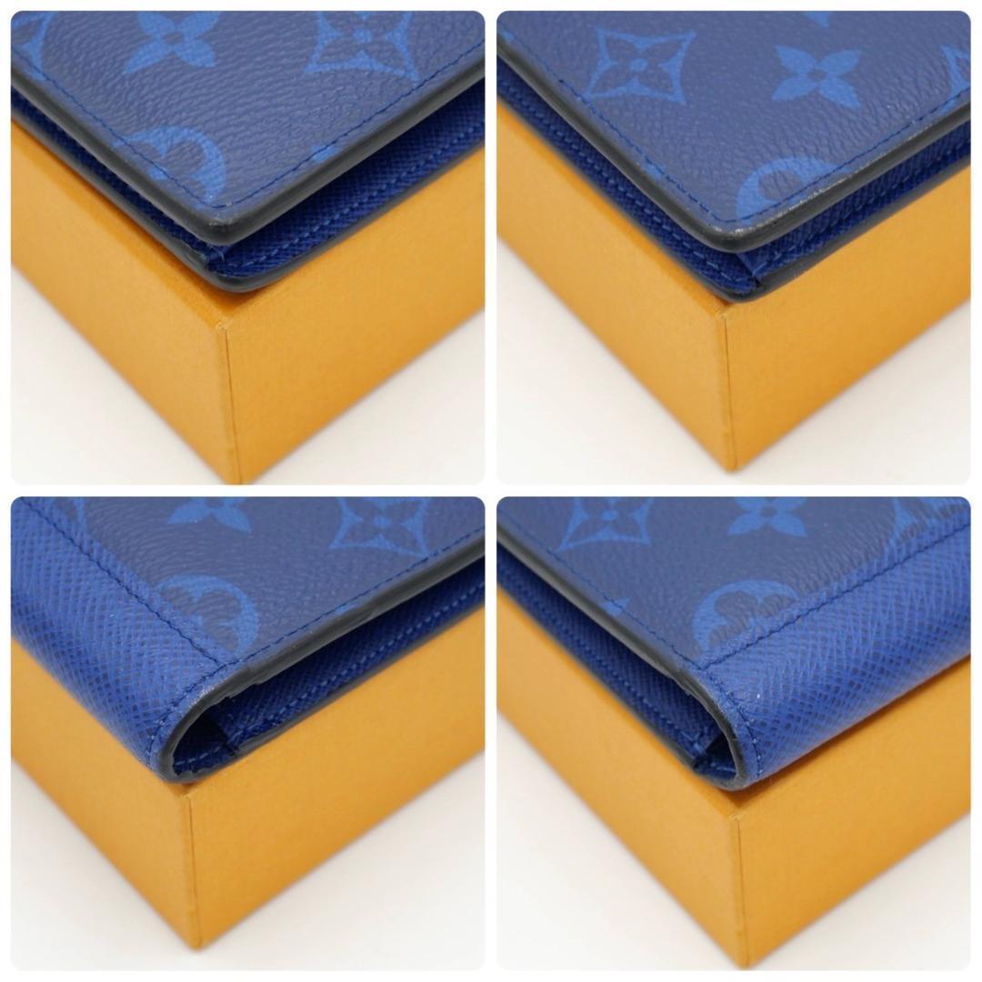 Louis Vuitton Portefeuille Taiga Rama Brazza Blue Long Wallet in Cobalt