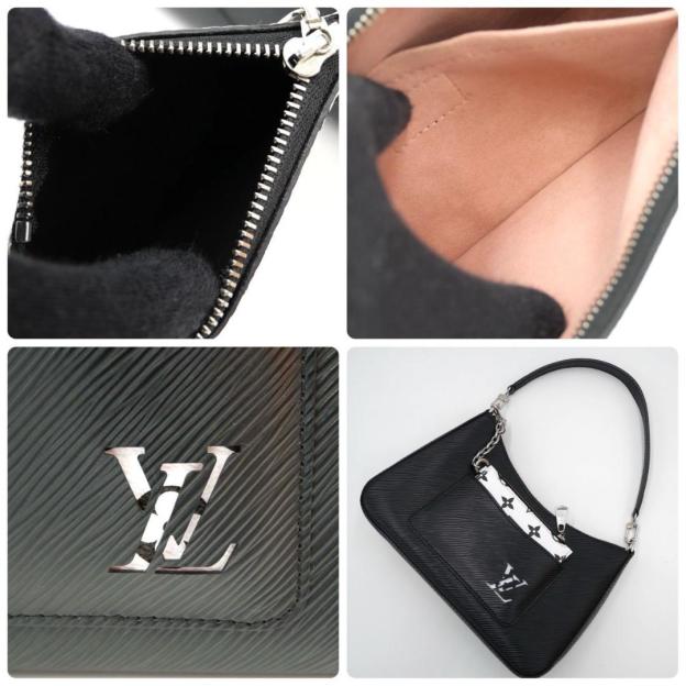 Louis Vuitton Marel Handbag One-Shoulder Bag Black 2-Way