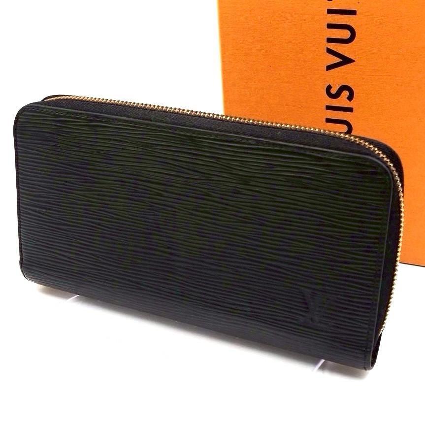 Louis Vuitton Zippy Wallet Epi Gold Hardware Black Long Wallet Noir