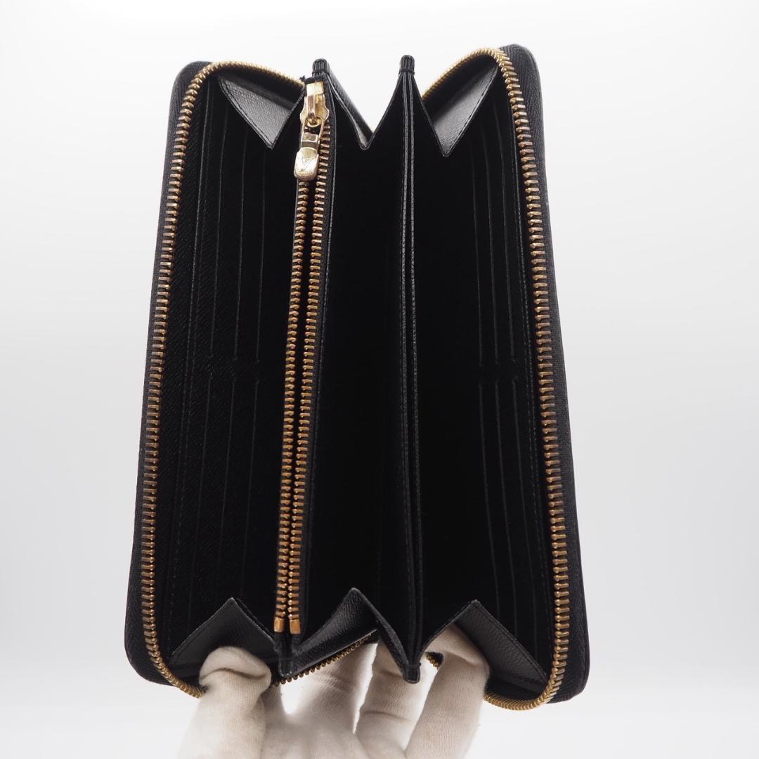 Louis Vuitton Zippy Wallet Epi Gold Hardware Black Long Wallet Noir