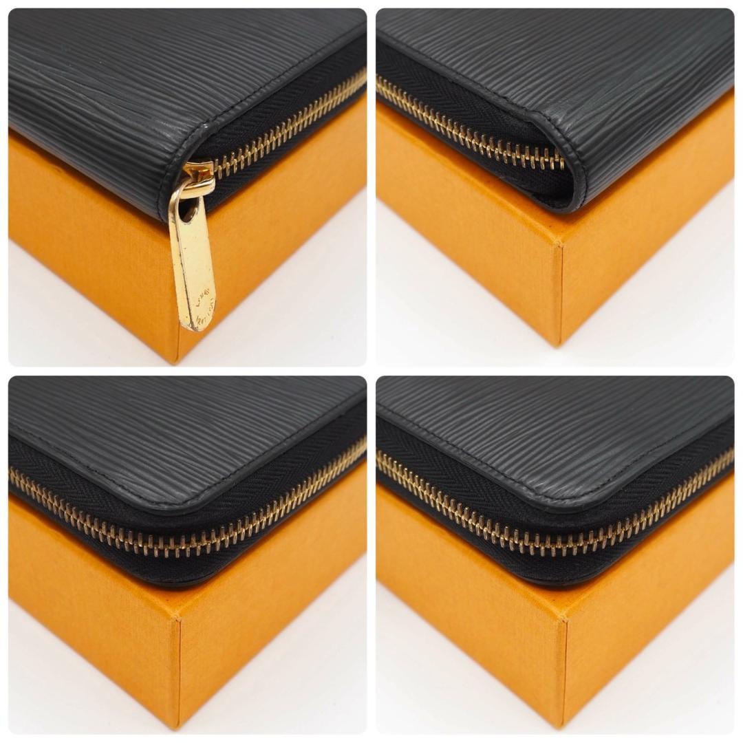 Louis Vuitton Zippy Wallet Epi Gold Hardware Black Long Wallet Noir