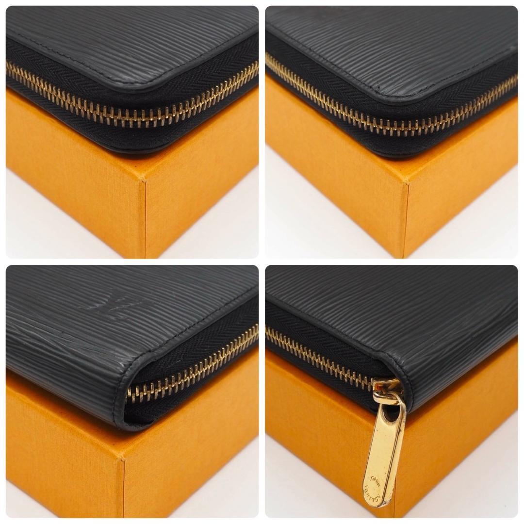Louis Vuitton Zippy Wallet Epi Gold Hardware Black Long Wallet Noir