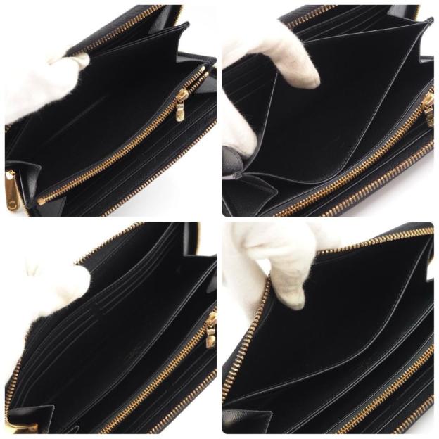 Louis Vuitton Zippy Wallet Epi Gold Hardware Black Long Wallet Noir