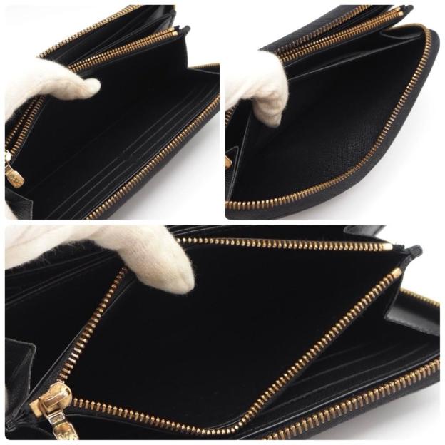 Louis Vuitton Zippy Wallet Epi Gold Hardware Black Long Wallet Noir