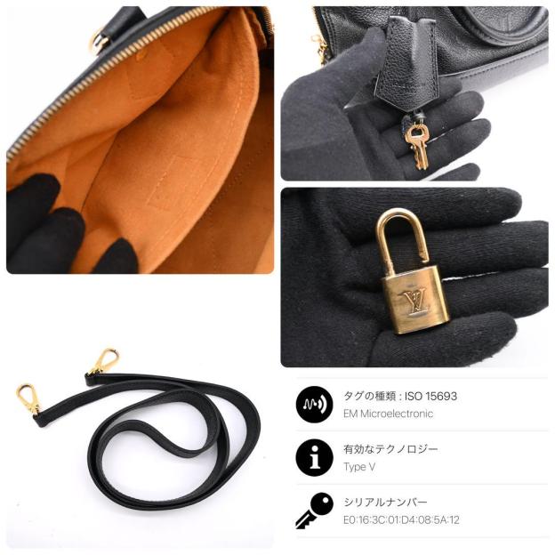 Louis Vuitton Neo Alma BB Empreinte Black Handbag 2way Black