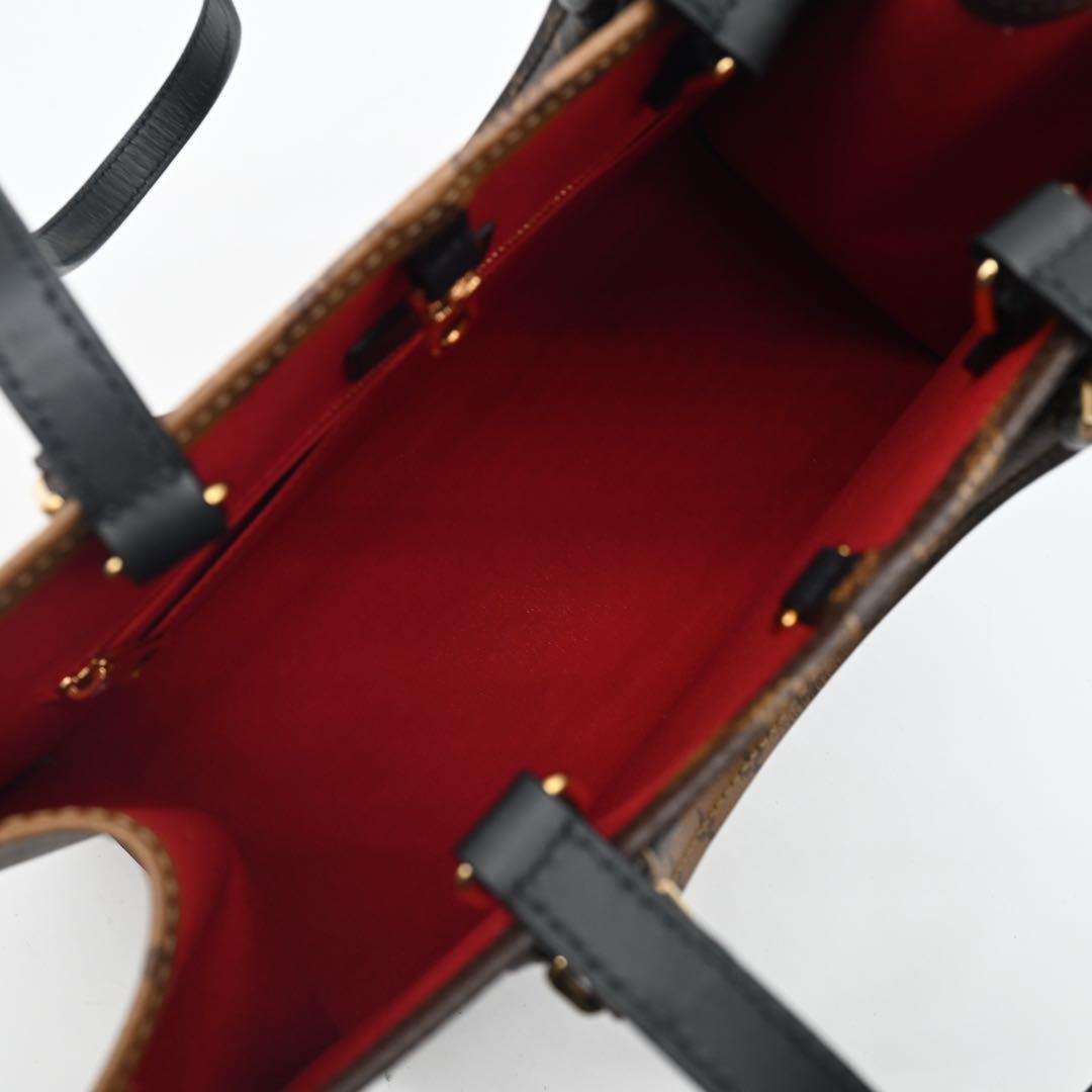 Louis Vuitton On the Go MM Monogram Reverse Tote Bag Brown