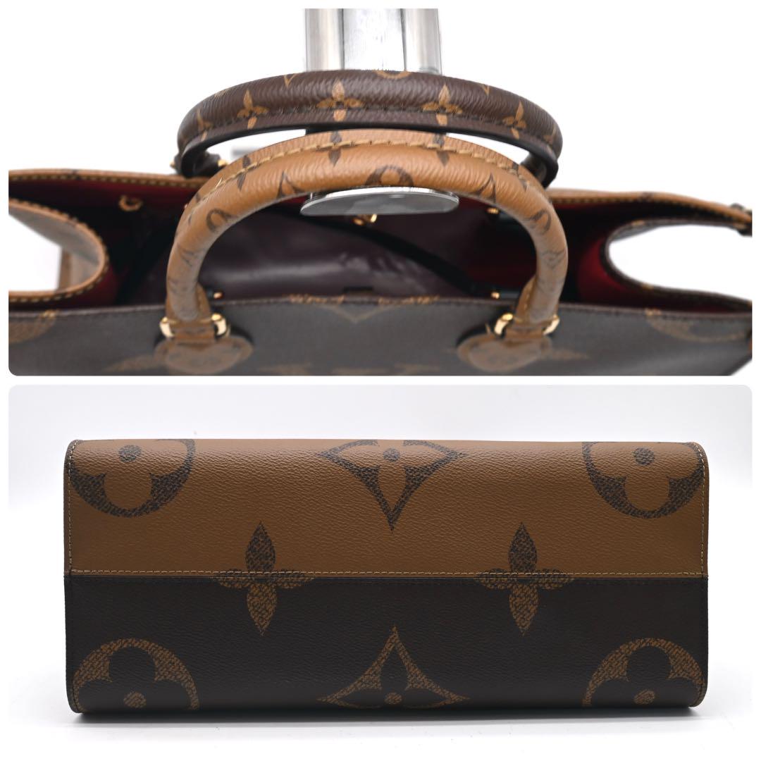 Louis Vuitton On the Go MM Monogram Reverse Tote Bag Brown