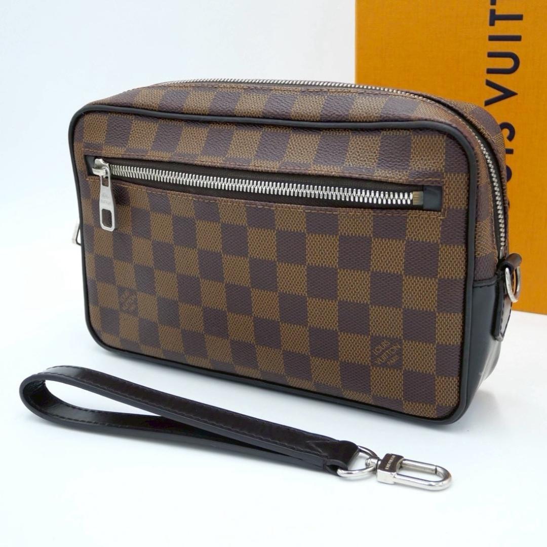 Louis Vuitton Pochette Kasai Damier Second Bag Clutch Brown