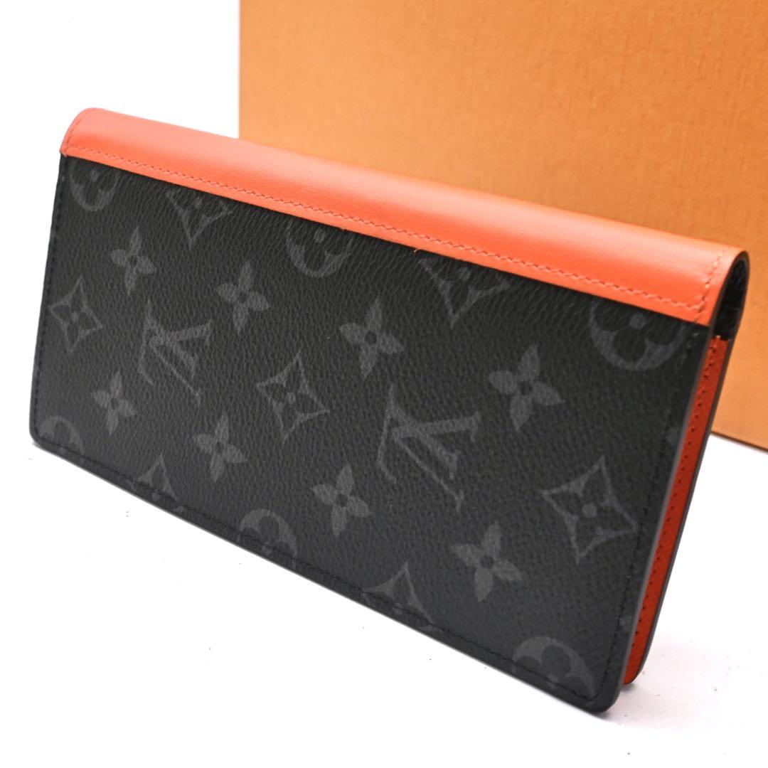 [Rare Item] Louis Vuitton Brazza Eclipse Sunrise Orange Long Wallet