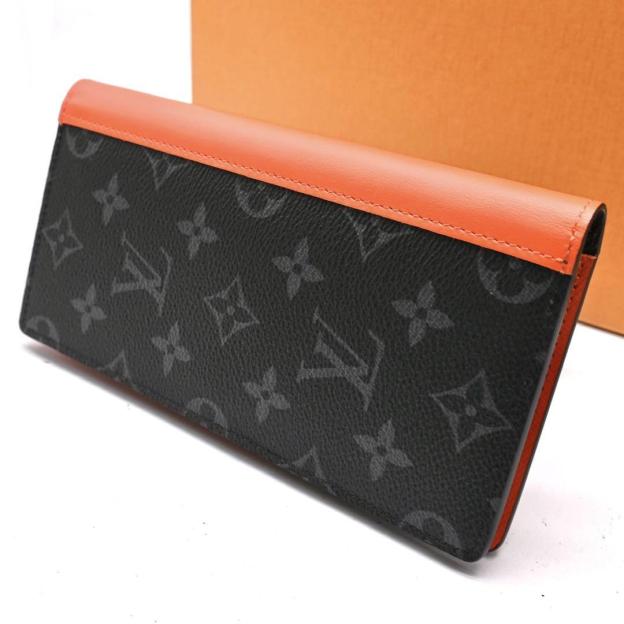 [Rare Item] Louis Vuitton Brazza Eclipse Sunrise Orange Long Wallet