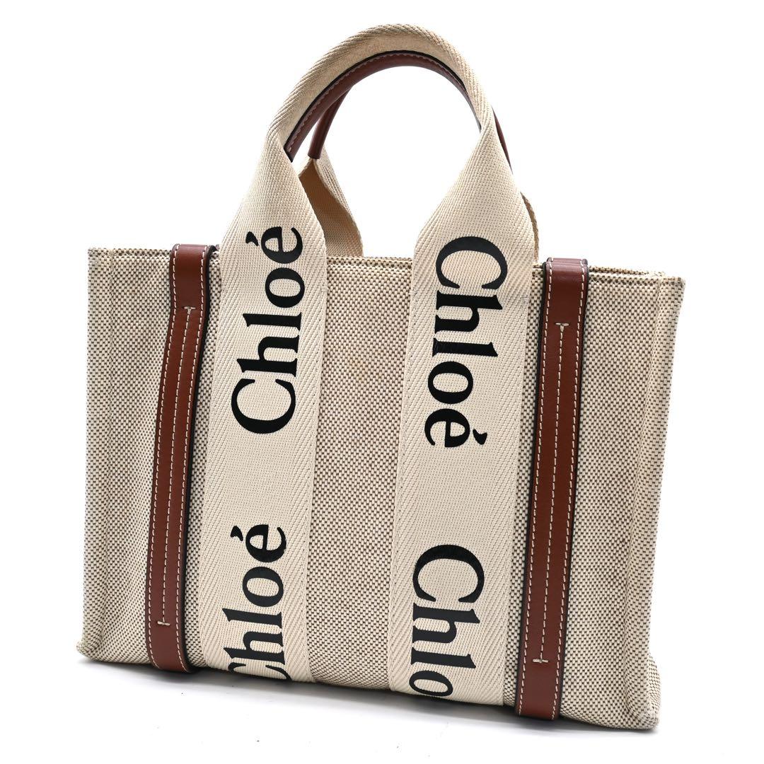 Chloe Woody Small Canvas Tote Bag