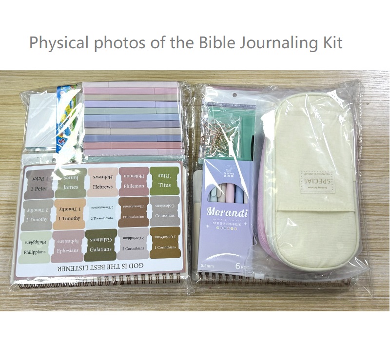 Physical photos of the Bible Journaling Kit