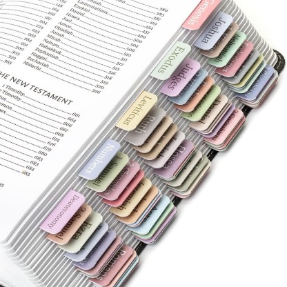 Soft Morandi Bible Index Tabs for Women – Pastel Bible Book Tabs with Gold Foil on Coated Paper