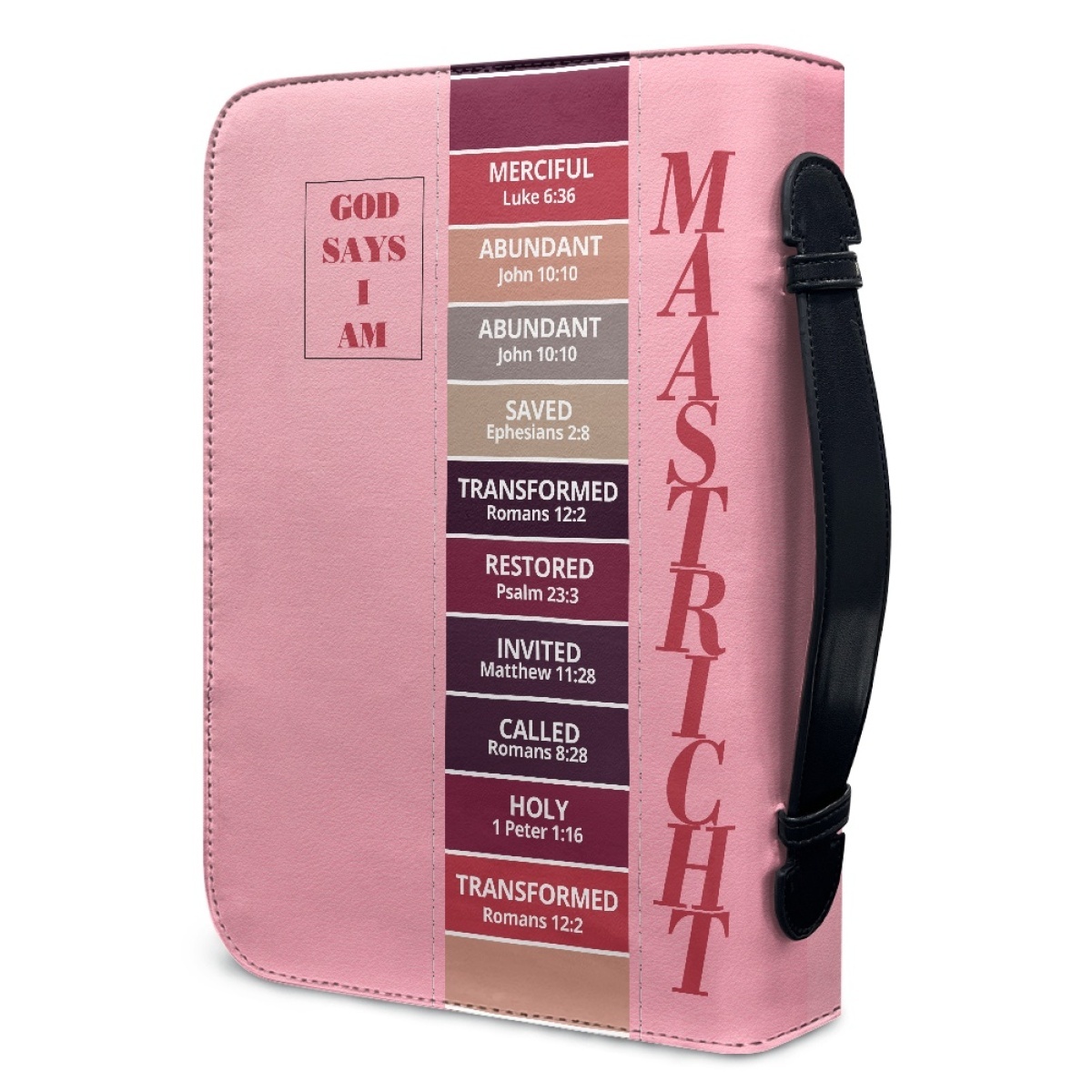 Letter by Letter Blessing: Pink Personalized Bible Bag
