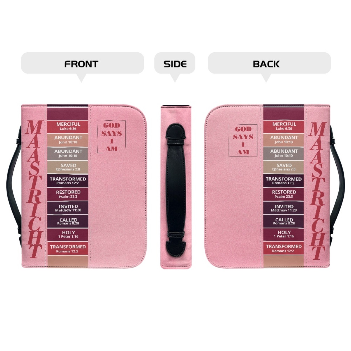 Letter by Letter Blessing: Pink Personalized Bible Bag