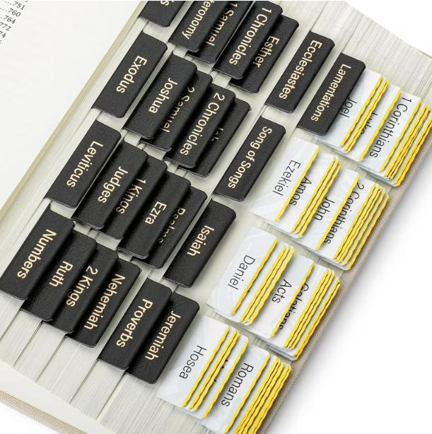 Leather-Tone Bible Book Tabs Bulk - 500 Sets X 75 PCs 