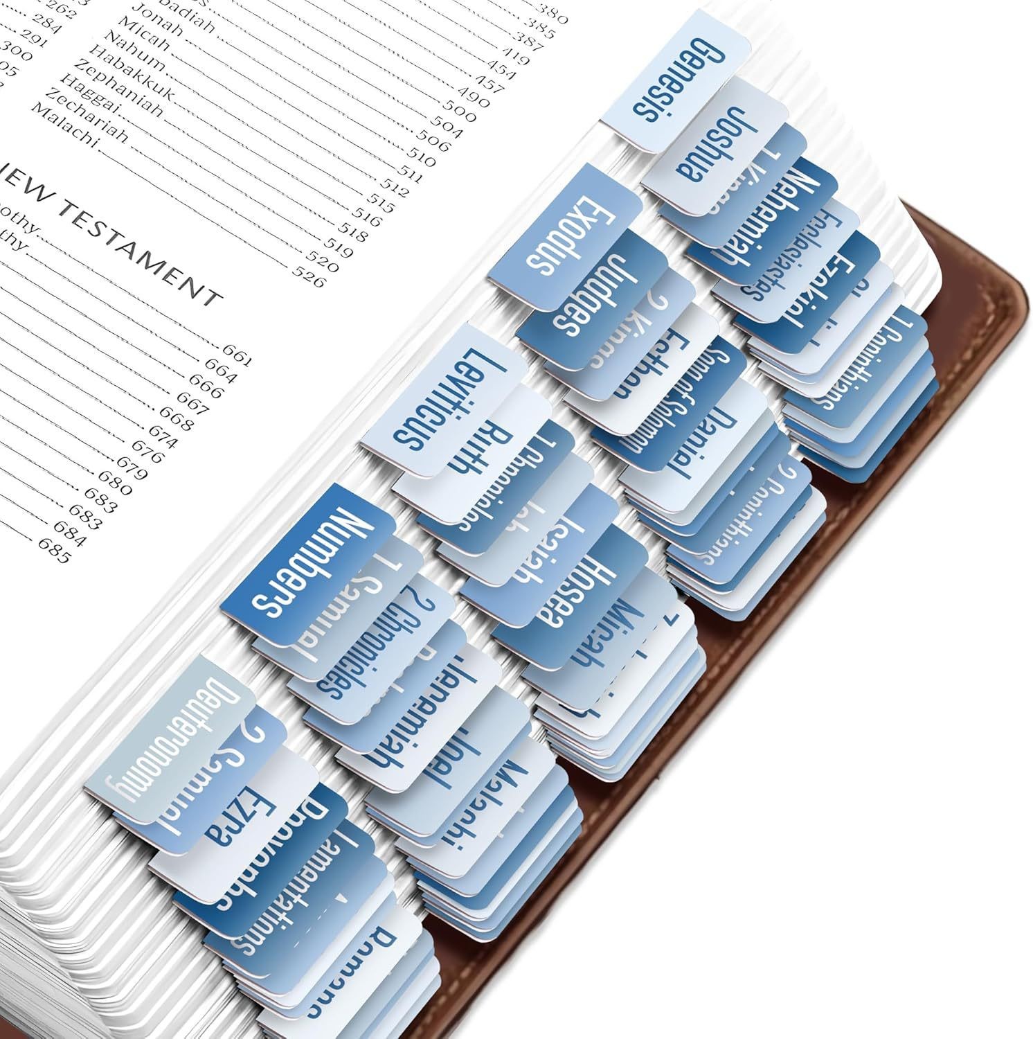  Navy Blue Bible Index Tabs for Men – Bold Silver Foil on Glossy Coated Paper