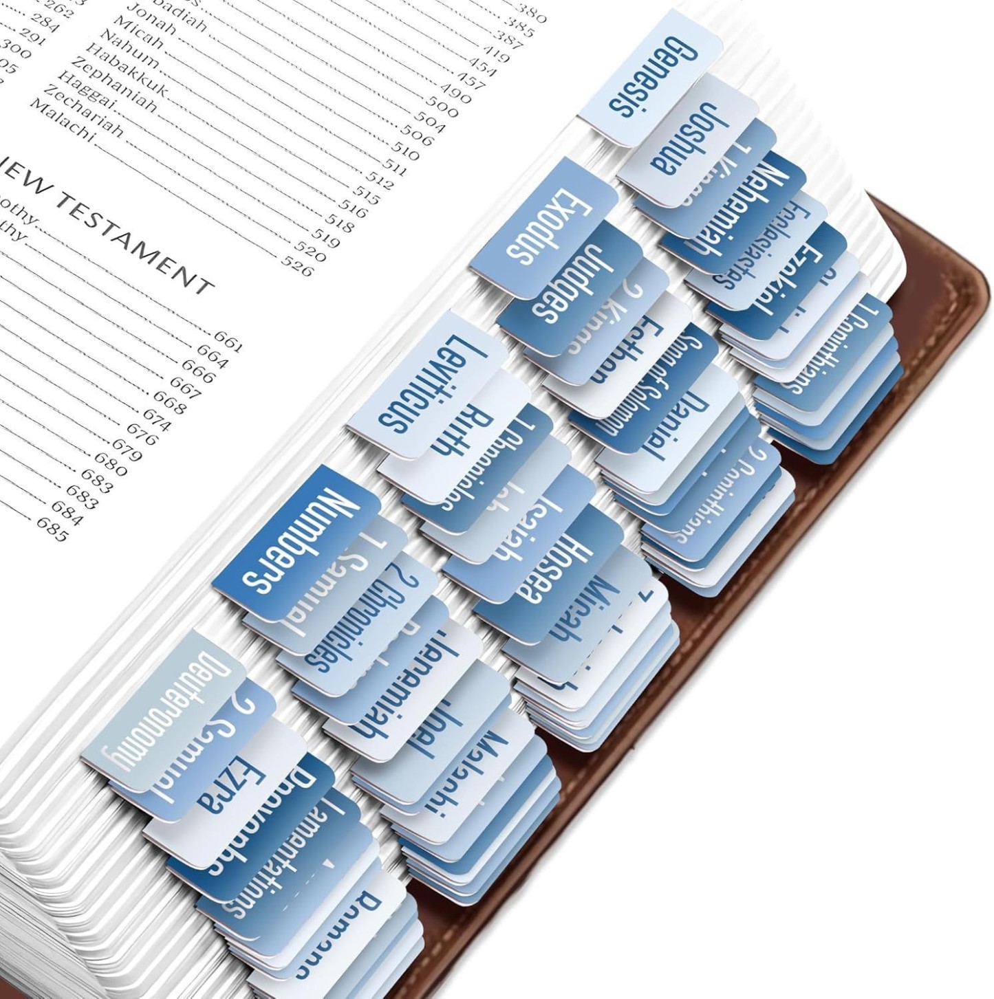  Navy Blue Bible Index Tabs for Men – Bold Silver Foil on Glossy Coated Paper