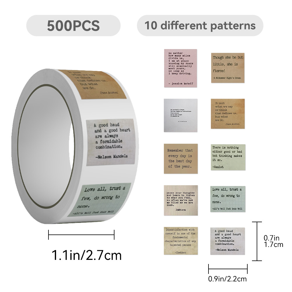 500PCS Unique Bible Verse Stickers | No-Repeat Christian Vintage Inspirational Quotes
