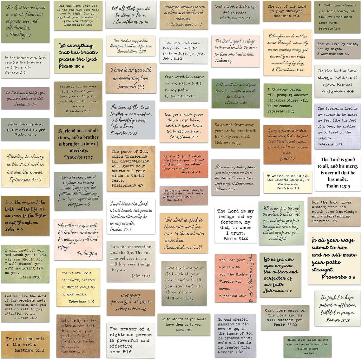 500PCS Unique Bible Verse Stickers | No-Repeat Christian Vintage Inspirational Quotes