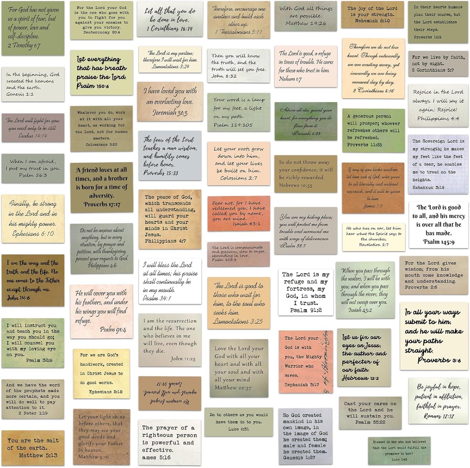 500PCS Unique Bible Verse Stickers | No-Repeat Christian Vintage Inspirational Quotes