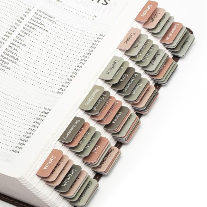 Sage Green Bible Book Tabs – Earthy Tone Index Tabs on Coated Paper