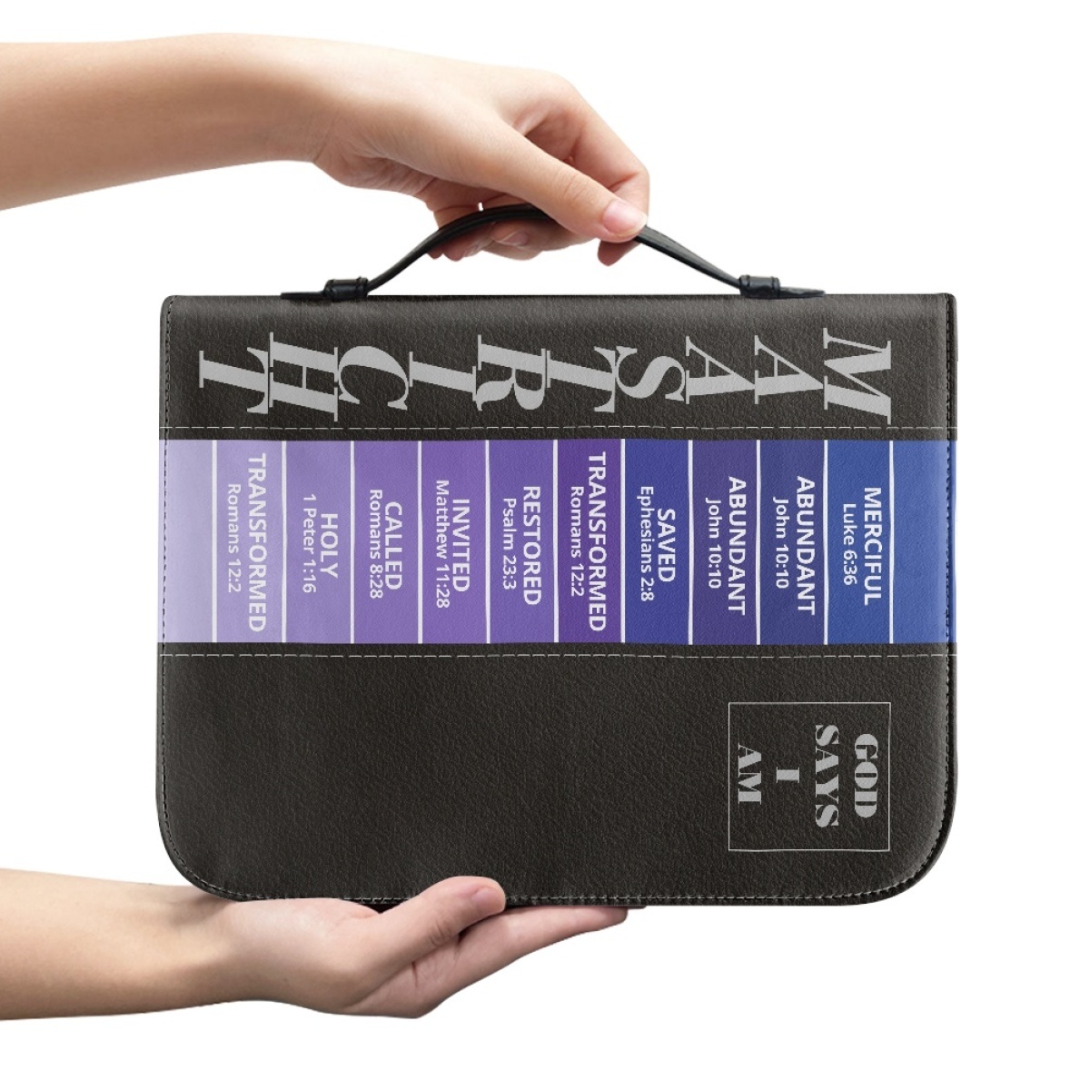 Letter by Letter Blessing: Black Personalized Bible Bag