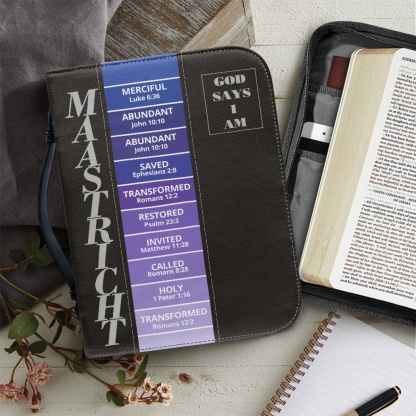 Letter by Letter Blessing: Black Personalized Bible Bag