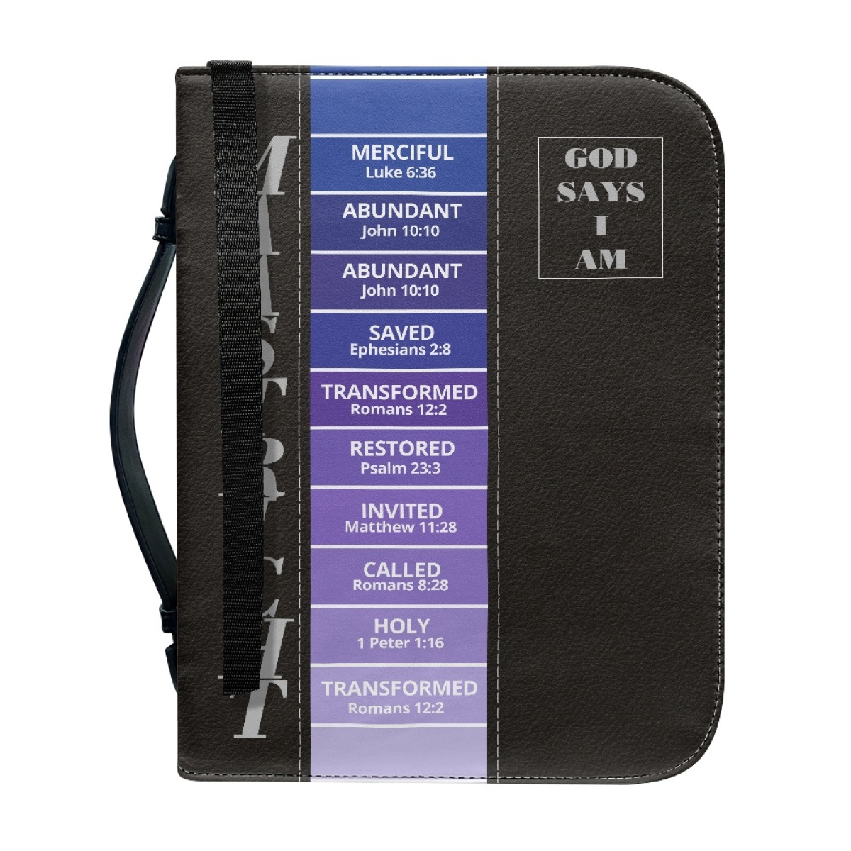 Letter by Letter Blessing: Black Personalized Bible Bag