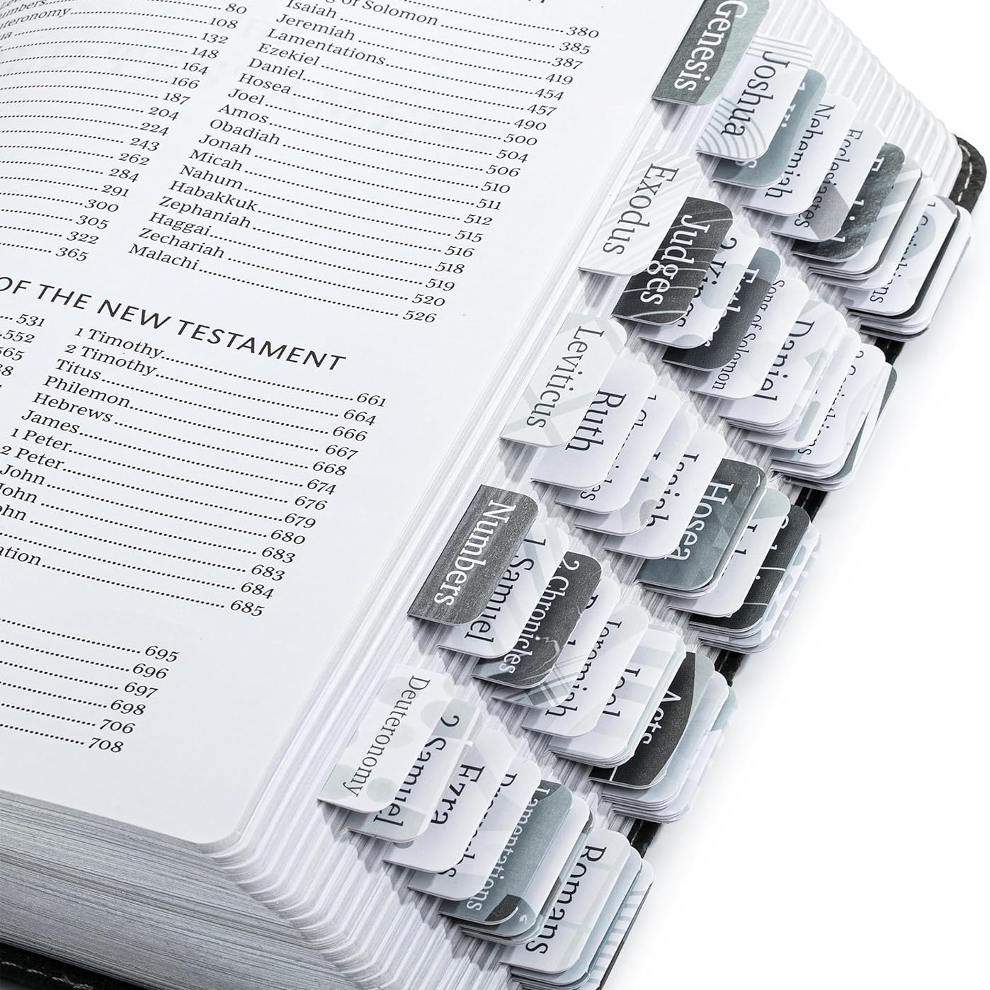 Gray Tone Bible Book Tabs Bulk - 500 Sets X 75 PCs 
