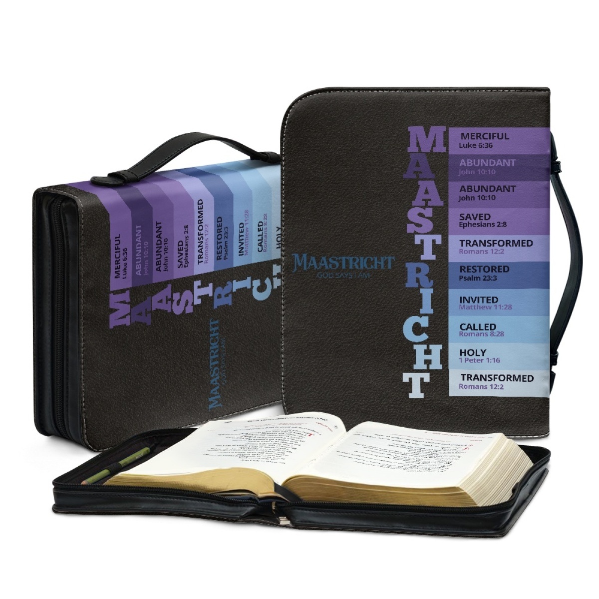Letter by Letter Blessing: Black Personalized Bible Case