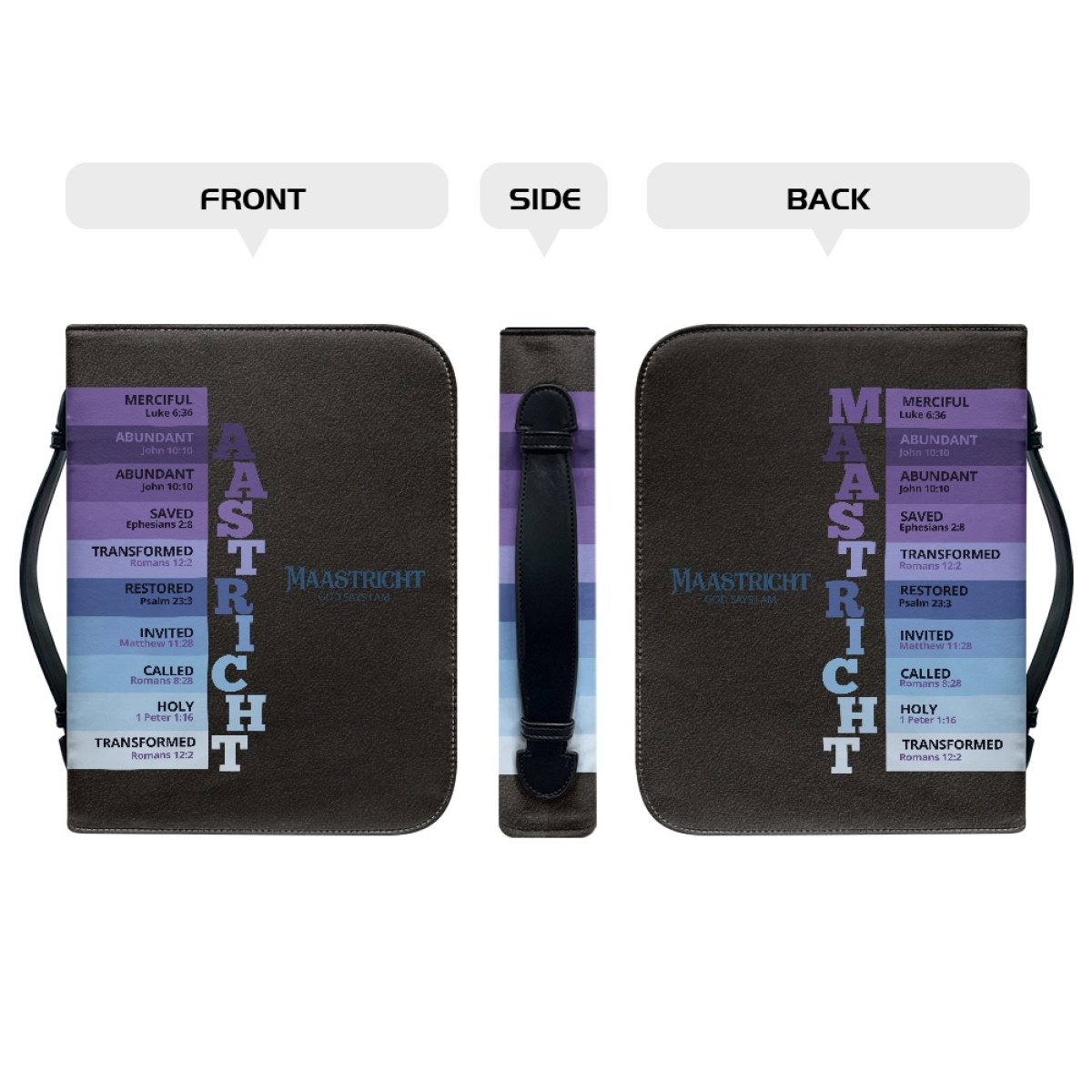 Letter by Letter Blessing: Black Personalized Bible Case