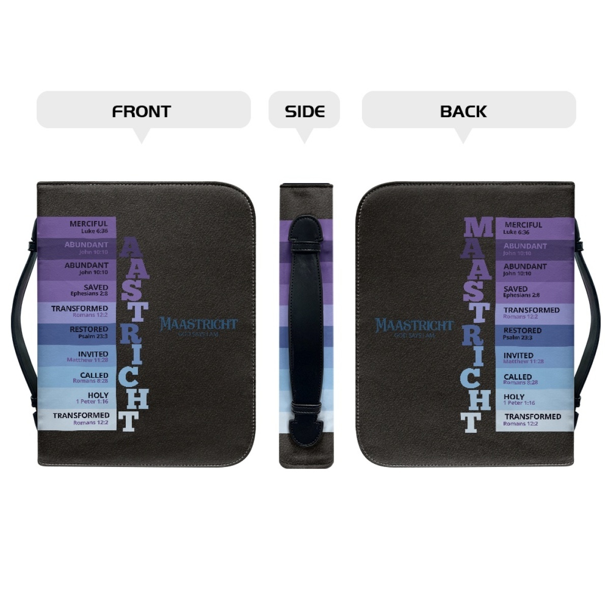 Letter by Letter Blessing: Black Personalized Bible Case