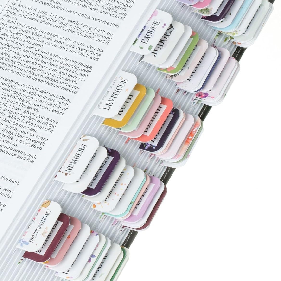 Floral Print Bible Book Tabs Bulk - 500 Sets X 75 PCs 