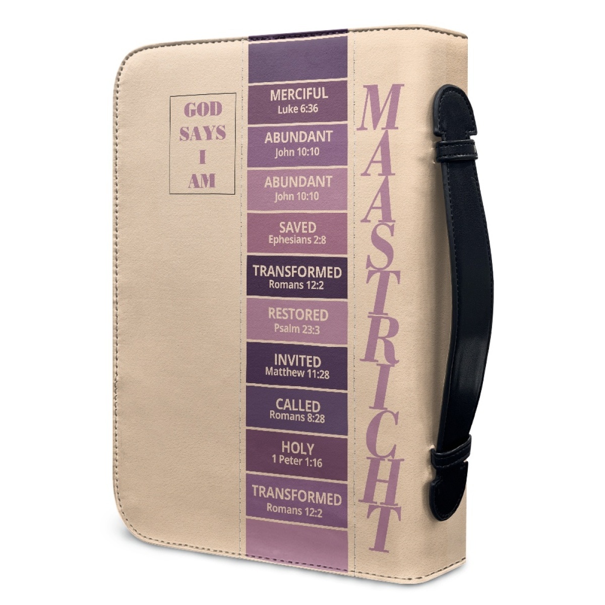 Letter by Letter Blessing: Beige Personalized Bible Bag