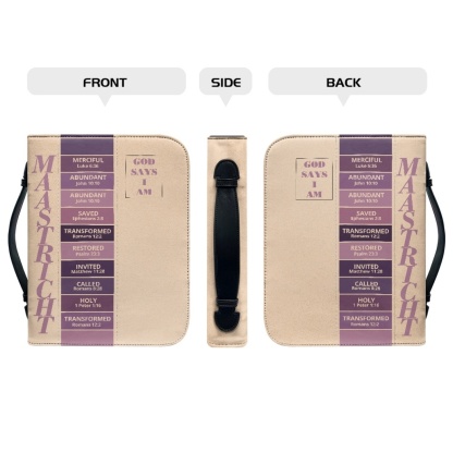 Letter by Letter Blessing: Beige Personalized Bible Bag