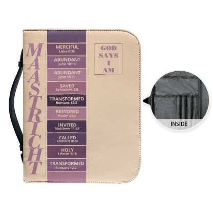 Letter by Letter Blessing: Beige Personalized Bible Bag