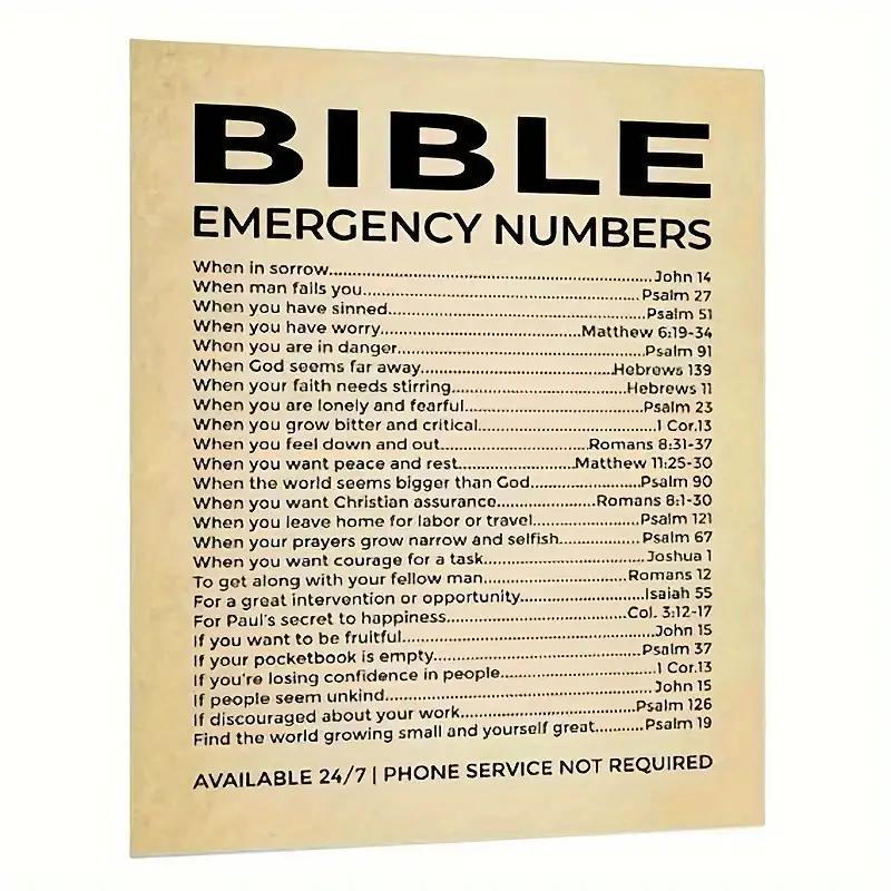 Bible Emergency Numbers Waterproof Direct - Stick Sticker 8"×10"