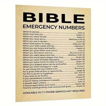 Bible Emergency Numbers Waterproof Direct - Stick Sticker 8"×10"